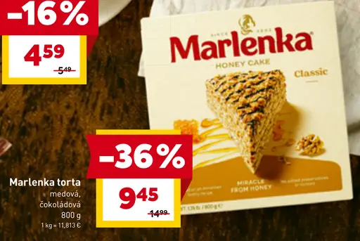 Marlenka torta medová, čokoládová