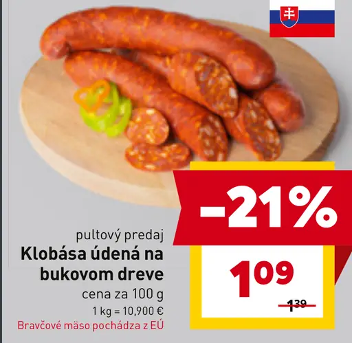 Klobása údená na bukovom dreve
