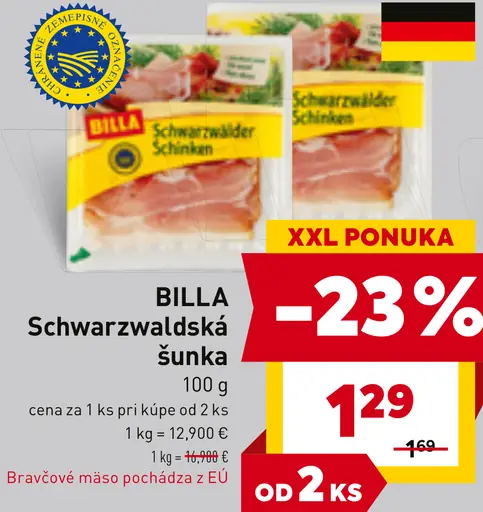 BILLA Schwarzwaldská šunka
