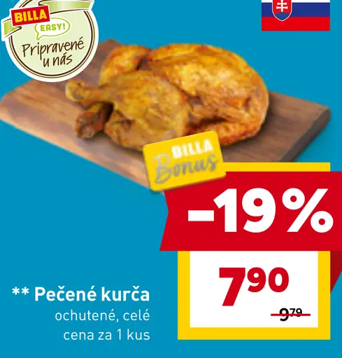 BILLA Pečené kurča celé ochutené