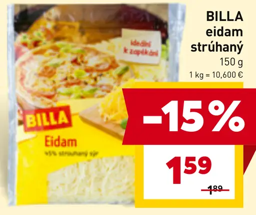 BILLA eidam strúhaný