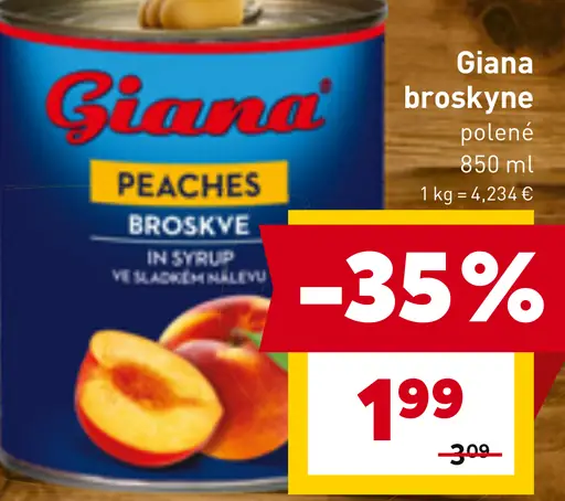 Giana broskyne lúpané v sladkom náleve