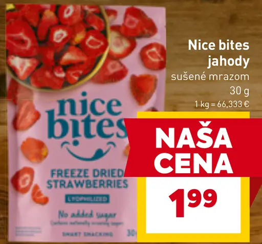 Nice bites jahody sušené mrazom