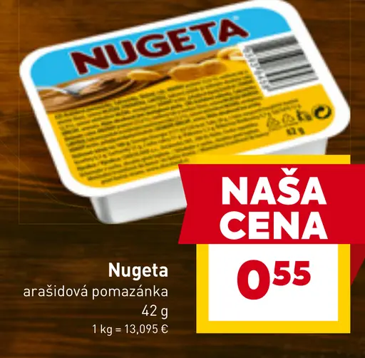 Nugeta lieskovooriešková, arašidová nátierka
