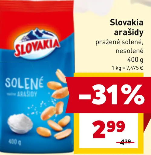Slovakia Solené pražené arašidy