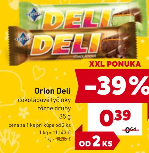 Orion Deli čokoládové tyčinky rôzne druhy