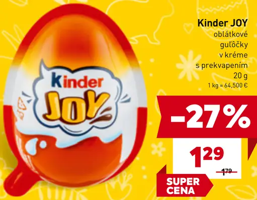 Kinder JOY oblátkové guľôčky v kréme s prekvapením