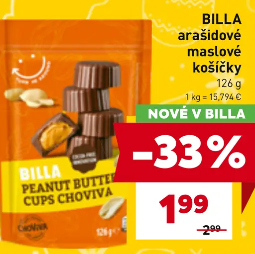 BILLA arašidové maslové košíčky