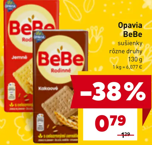Opavia BeBe sušienky rôzne druhy