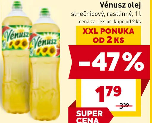 Vénusz Jedlý jednodruhový rastlinný olej slnečnicový