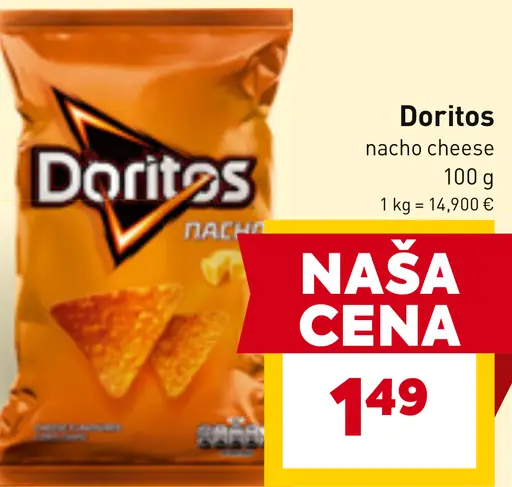 Doritos nacho cheese kukuričné chipsy