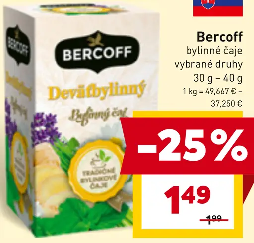 Bercoff bylinné čaje vybrané druhy