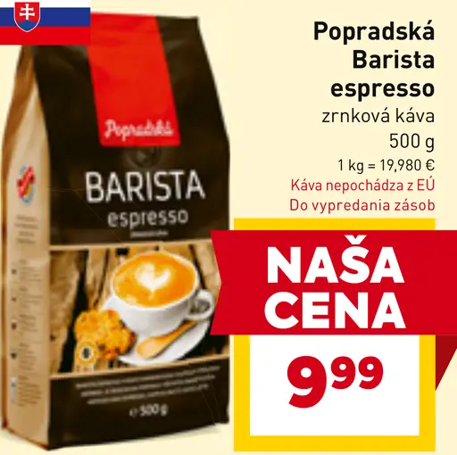 Popradská Barista espresso zrnková káva