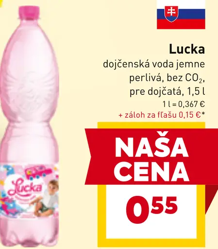 Lucka dojčenská voda jemne perlivá bez CO₂