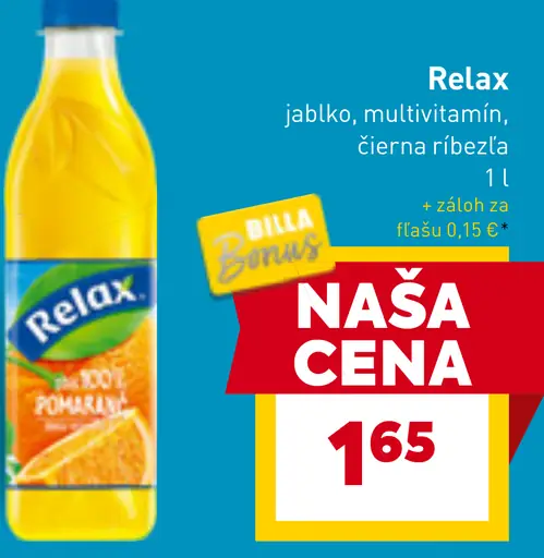 Relax jablko, multivitamín, čierna ríbezľa nektár