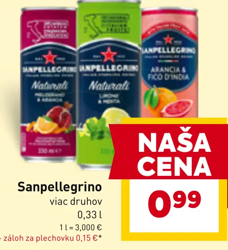 Sanpellegrino perlivý nápoj rôzne druhy