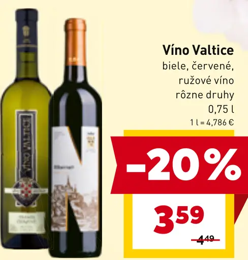 VÍNO VALTICE biele, červené, ružové víno rôzne druhy