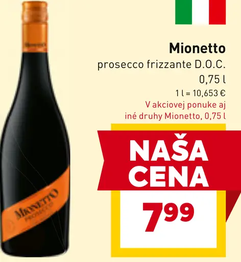 Mionetto prosecco frizzante D.O.C.