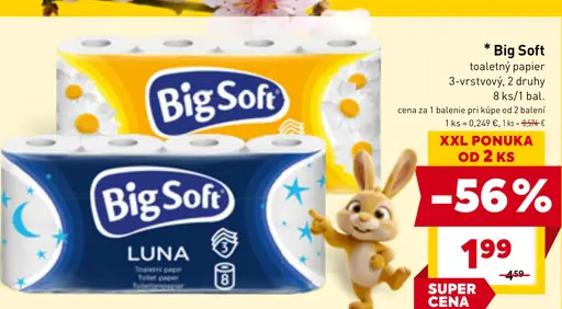 Big Soft toaletný papier 3-vrstvový