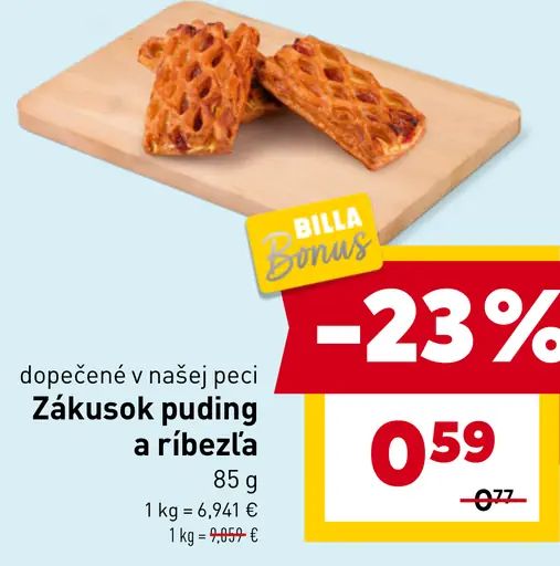 Zákusok puding a ríbezľa