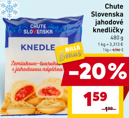 Chute Slovenska jahodové knedličky mrazené