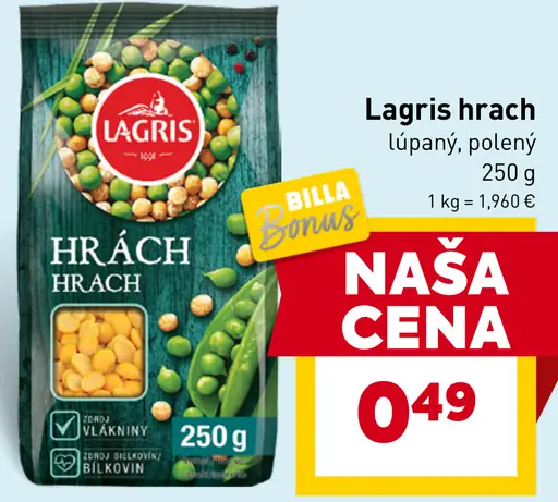 Lagrís hrách lúpaný, polený