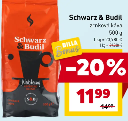 Schwarz & Budil zrnková káva