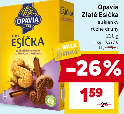 Opavia Zlaté Esíčka sušienky