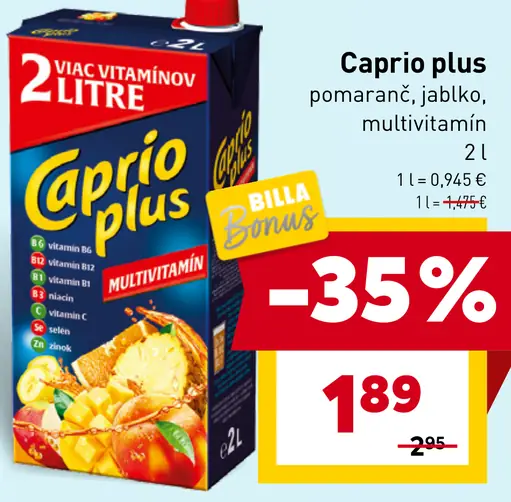 Caprio Plus pomaranč, jablko, multivitamín