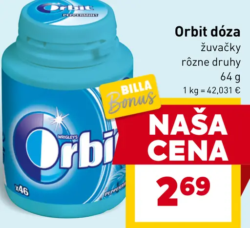 Orbit žuvačky dóza