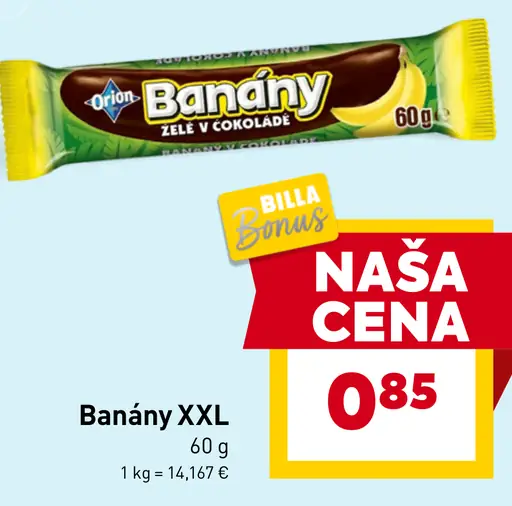 Orion Banány XXL želé v čokoláde