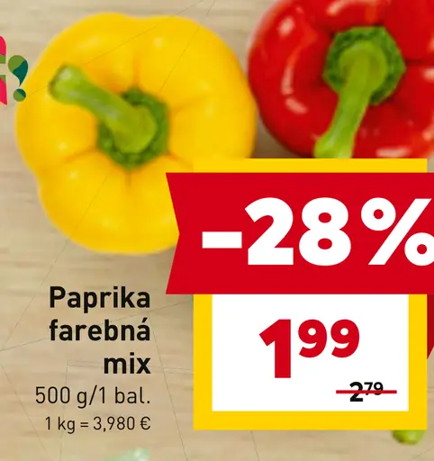 Paprika farebná mix