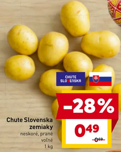 Chute Slovenska zemiaky neskoré prané voľné