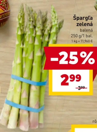 Špargľa zelená balená