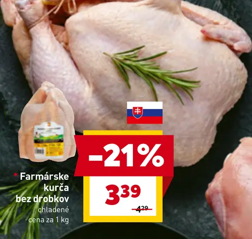 Farmárske kurča chladené balené