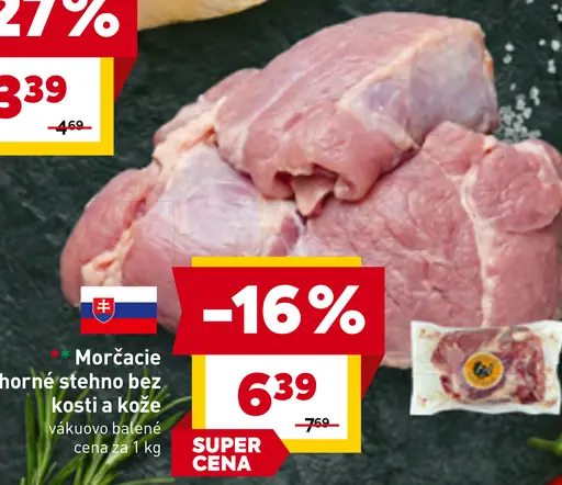 Morčacie horné stehno bez kosti a kože vákuovo balené