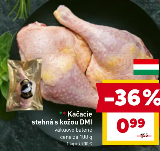 Kačacie stehná s kožou DMI vákuovo balené