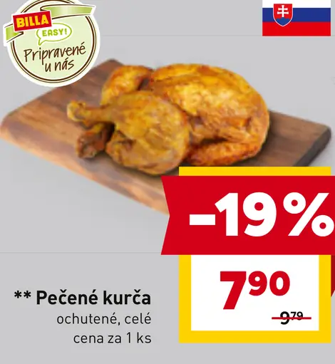 BILLA Pečené kurča celé ochutené