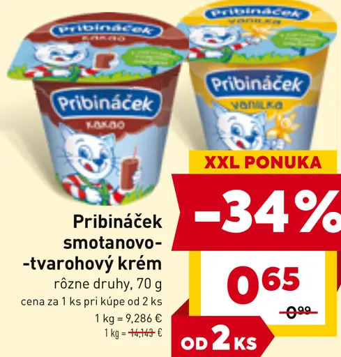 Pribináček smotanový krém