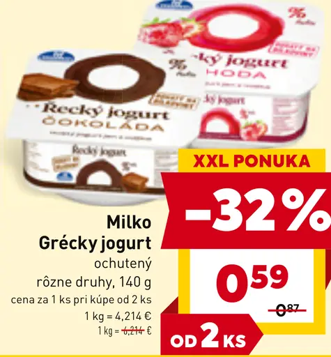 Milko Grécky jogurt rôzne druhy