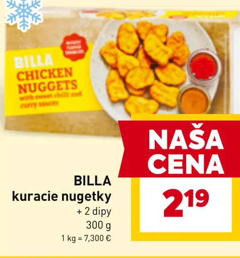 Billa kuracie nuggetky s dipmi mrazené