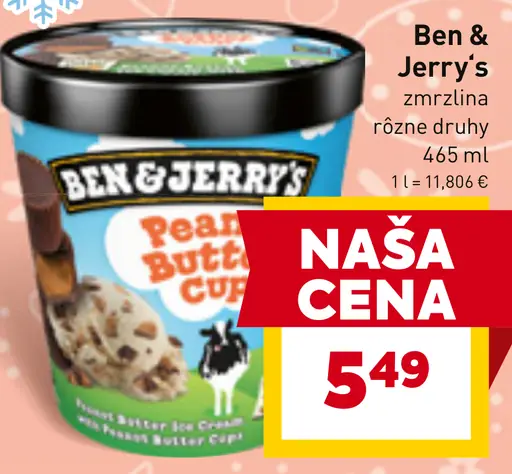 Ben & Jerry's zmrzlina rôzne druhy