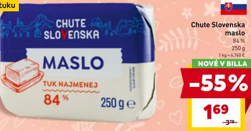 Chute Slovenska maslo 84 % tuku