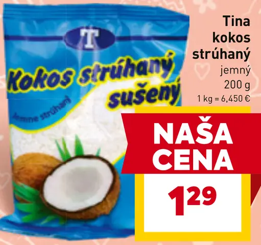 Tina kokos strúhaný sušený