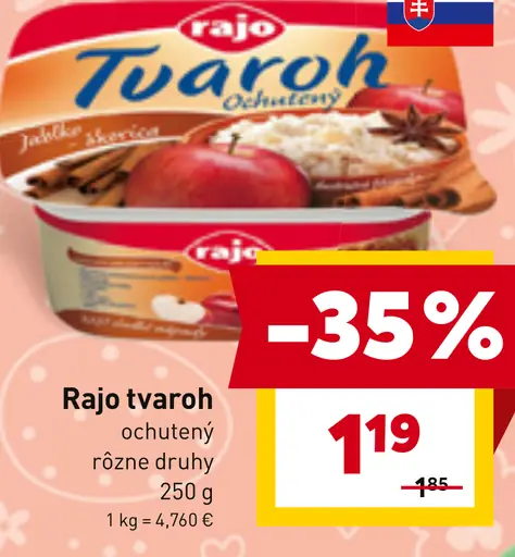 Rajo Tvaroh ochutený rôzne druhy