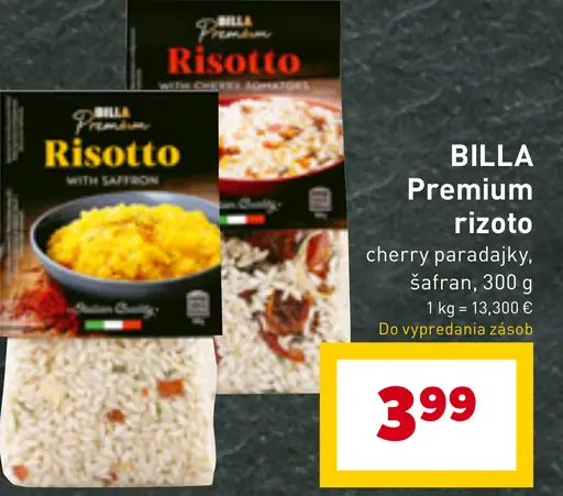 BILLA Premium rizoto cherry paradajky, šafran