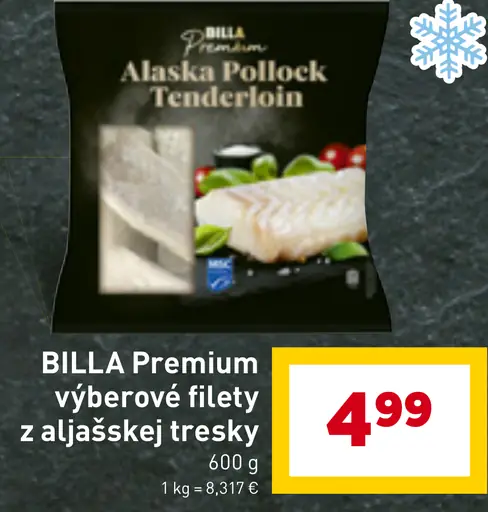 BILLA Premium filety z aljašskej tresky