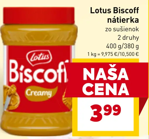 Lotus Biscoff nátierka zo sušienok 2 druhy