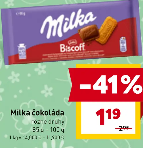 Čokoláda rôzne druhy Milka