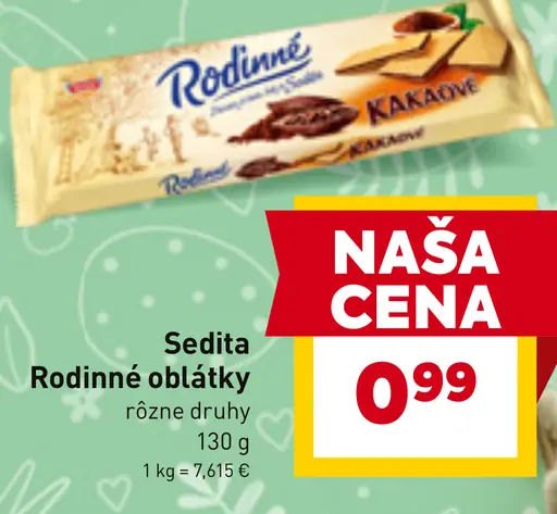 Sedita Rodinné oblátky rôzne druhy